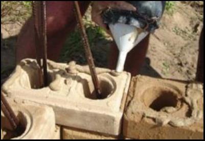 Pasta aplicada para unir adobes lego